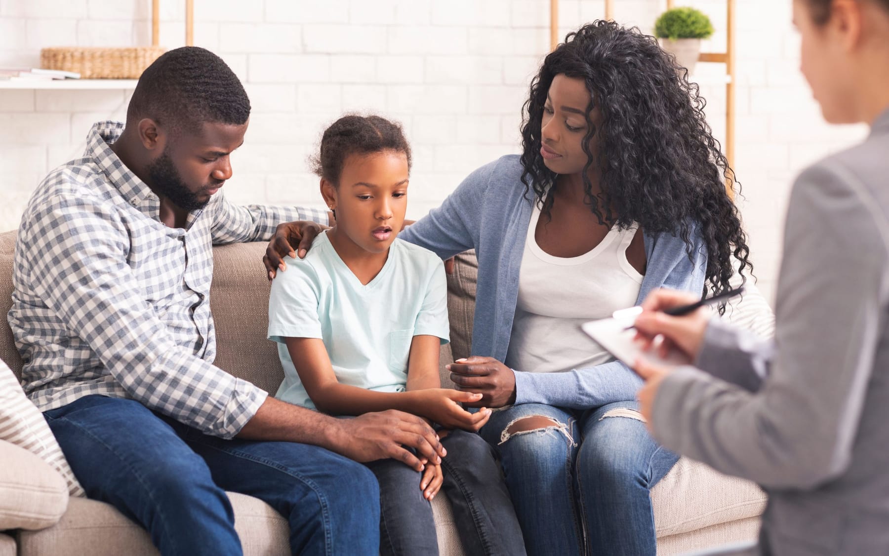 Family in therapy session